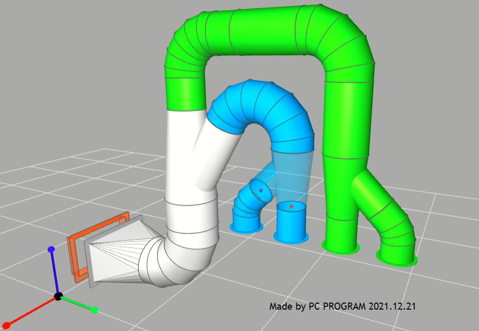 3D drawing of exhaust duct